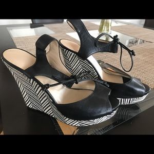 Nine West Leather Wedge Sandals